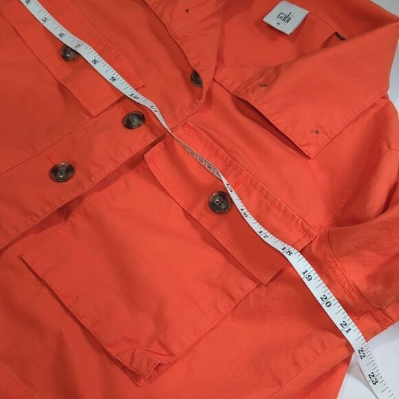 CAbi Jacket Womens Medium Orange #5098 Resort Jacket Cropped Boxy Spring - Picture 9 of 10